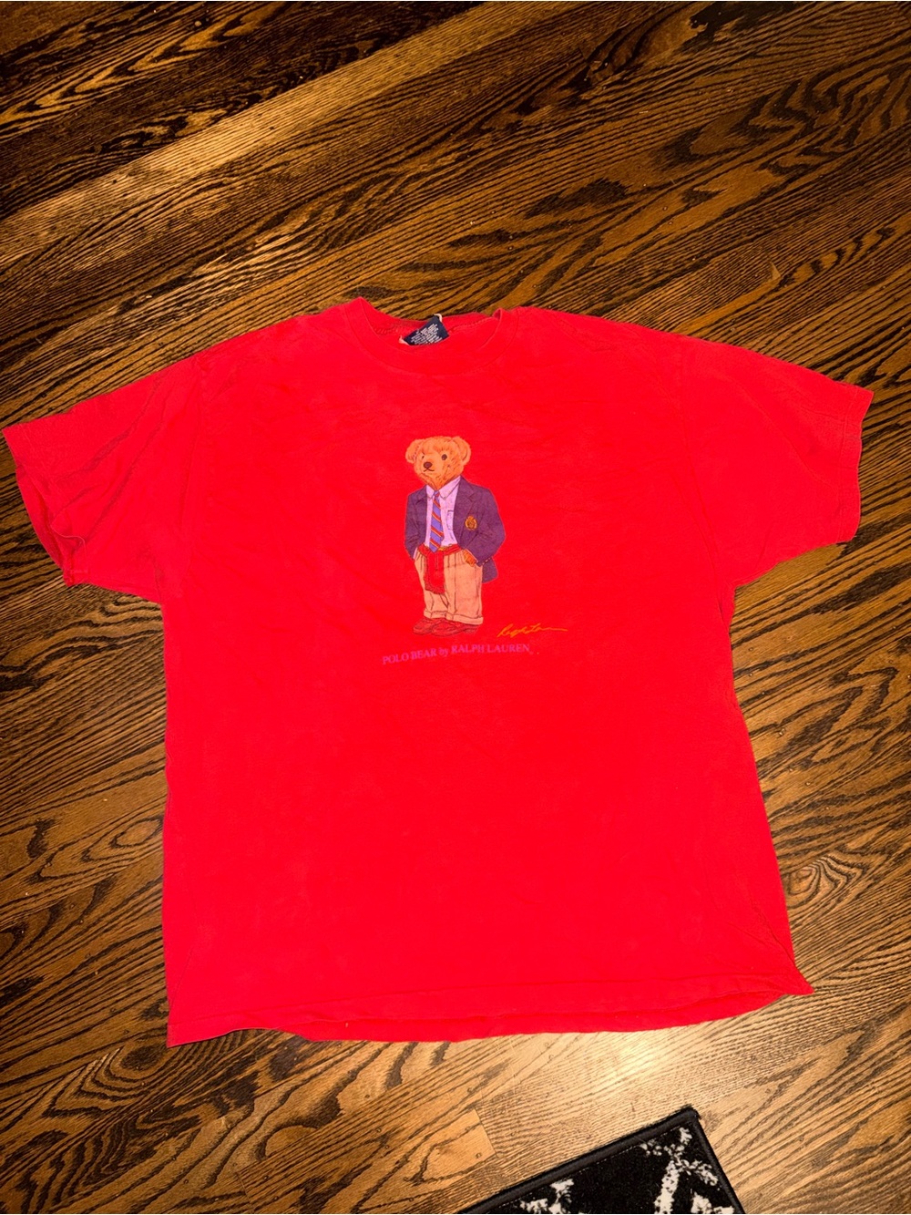 Vintage Ralph Lauren Red Polo Preppy Bear Short-Sleeve Tee XL